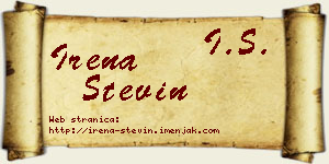 Irena Stevin vizit kartica